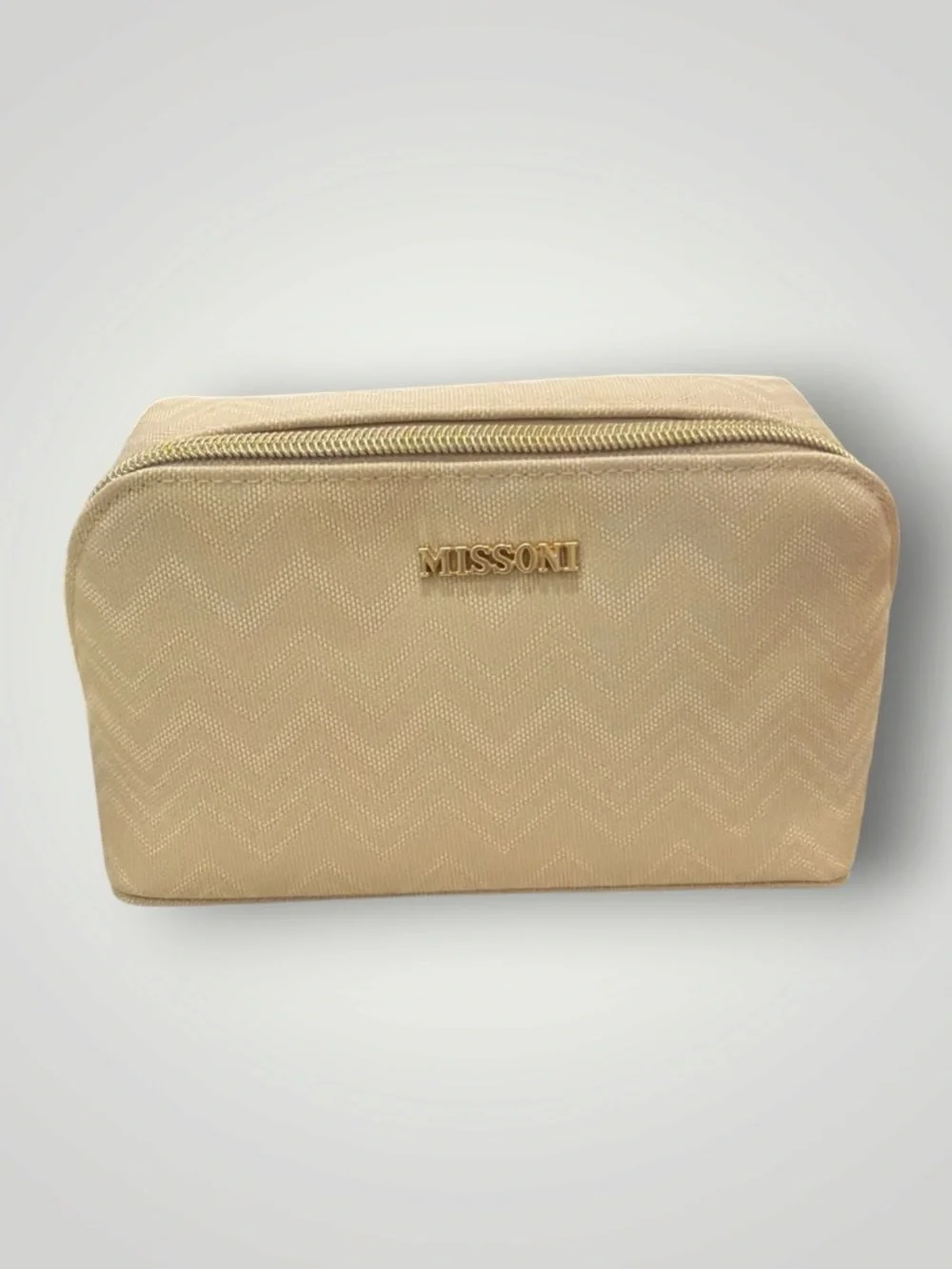 Missoni Delta One Travel Amenity Kit Bag Cream & Blue Set Of 2, New, Sealed